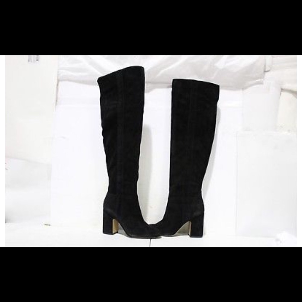 Franco Sarto Black Suede Knee Boots Size 6M